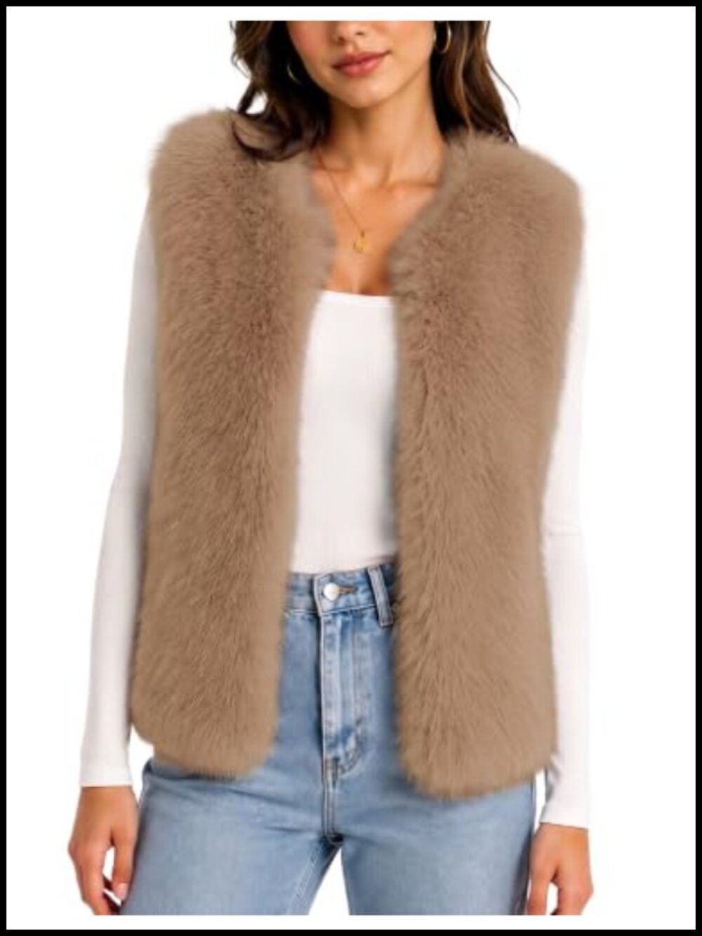 Women's Faux Fur Vest Sleeveless Winter Outerwear
